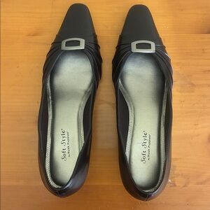 Soft Style Brown Women's kitten heels with Buckle Detail